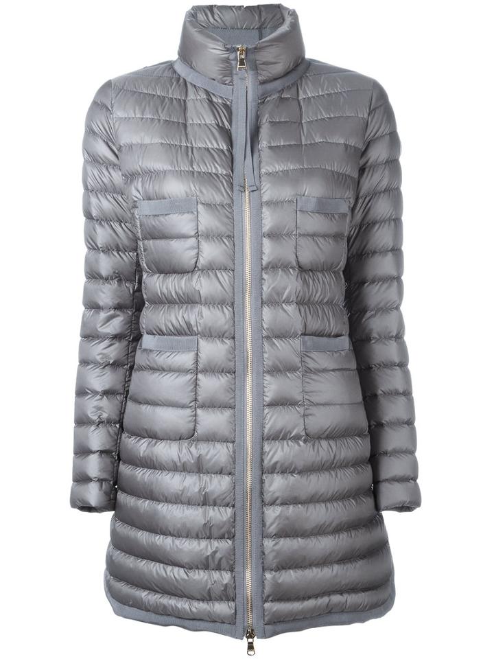 Moncler Bogue Padded Coat, Women's, Size: 36, Grey, Feather Down/polyamide