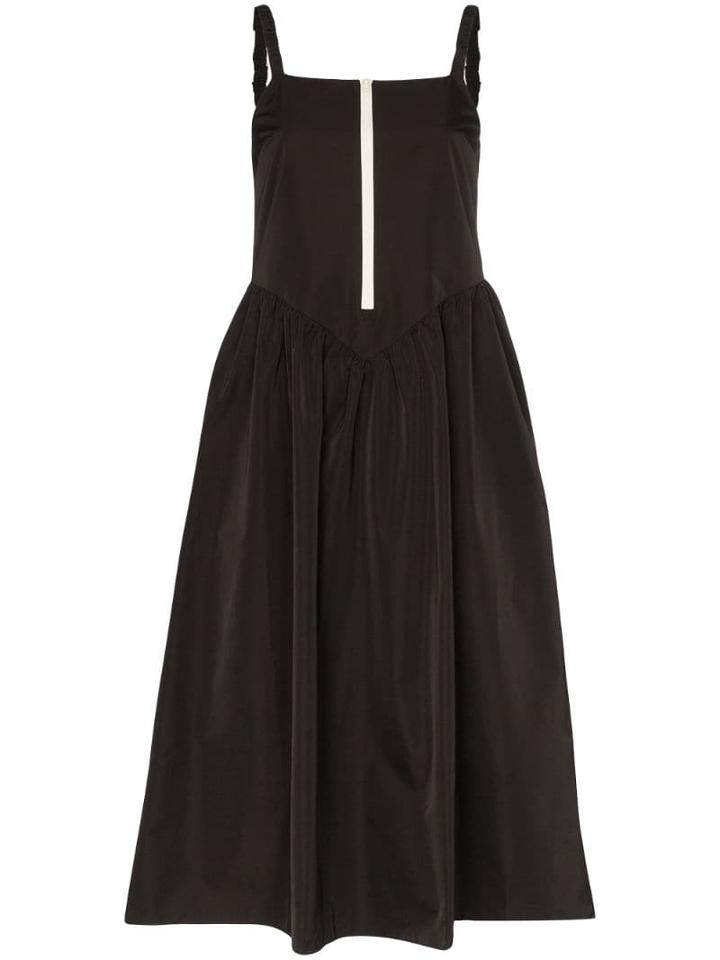 Sandy Liang Zip-up Front Strappy Midi Dress - Black
