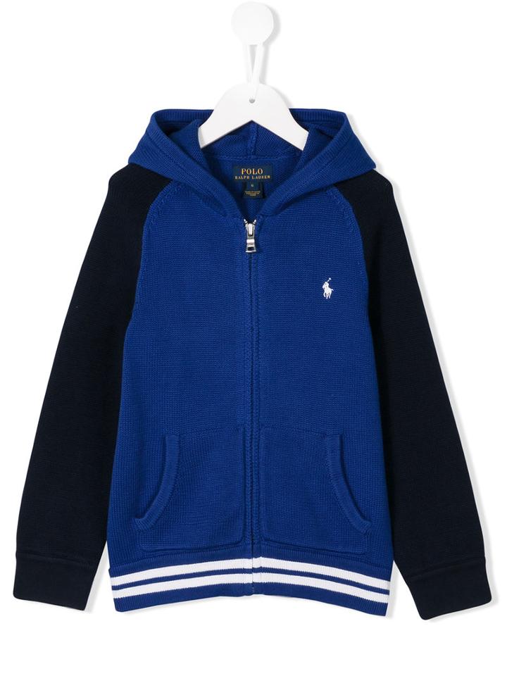 Ralph Lauren Kids Embroidered Logo Hoodie, Boy's, Size: 7 Yrs, Blue