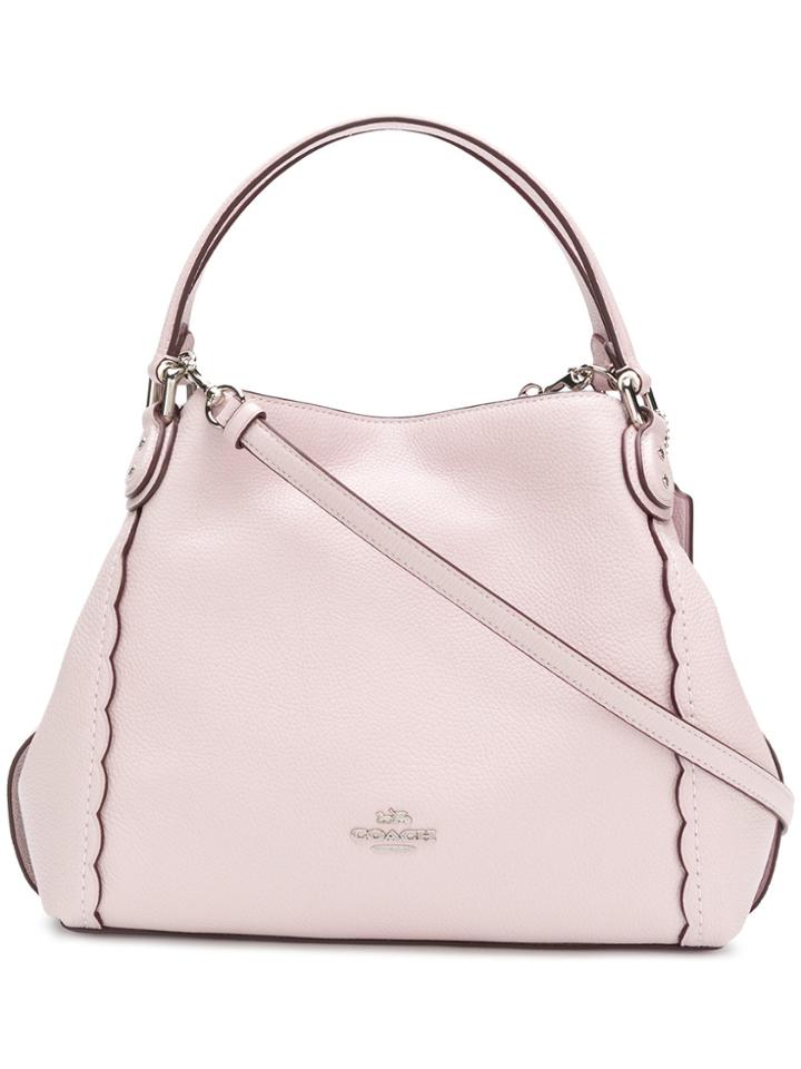 Coach Scalloped Logo Tote - Pink & Purple