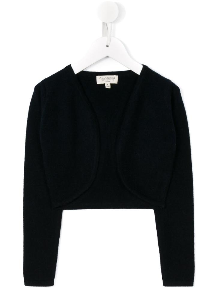 Cashmirino - Cropped V-neck Cardigan - Kids - Cashmere - 2 Yrs, Blue
