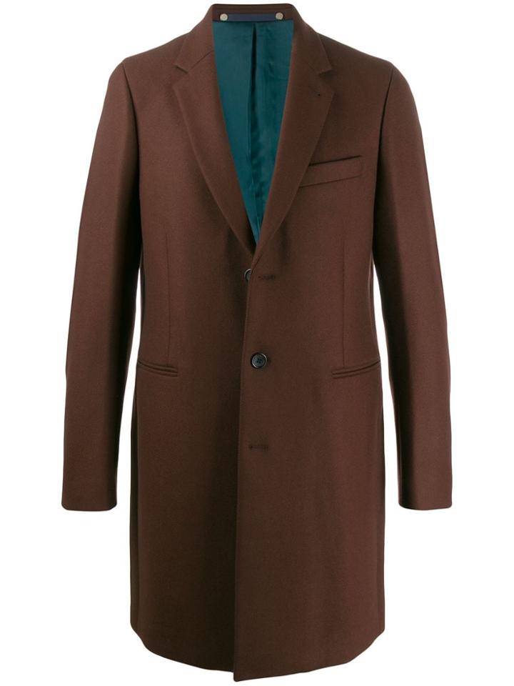 Ps Paul Smith Button-up Coat - Brown