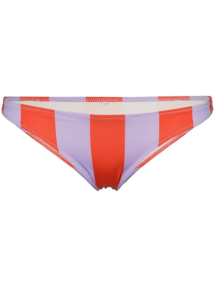 Solid & Striped Vertical Striped Wide Bikini Bottoms - Purple