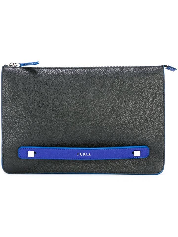 Furla 'my King Kong Nettuno' Clutch, Men's, Black, Calf Leather