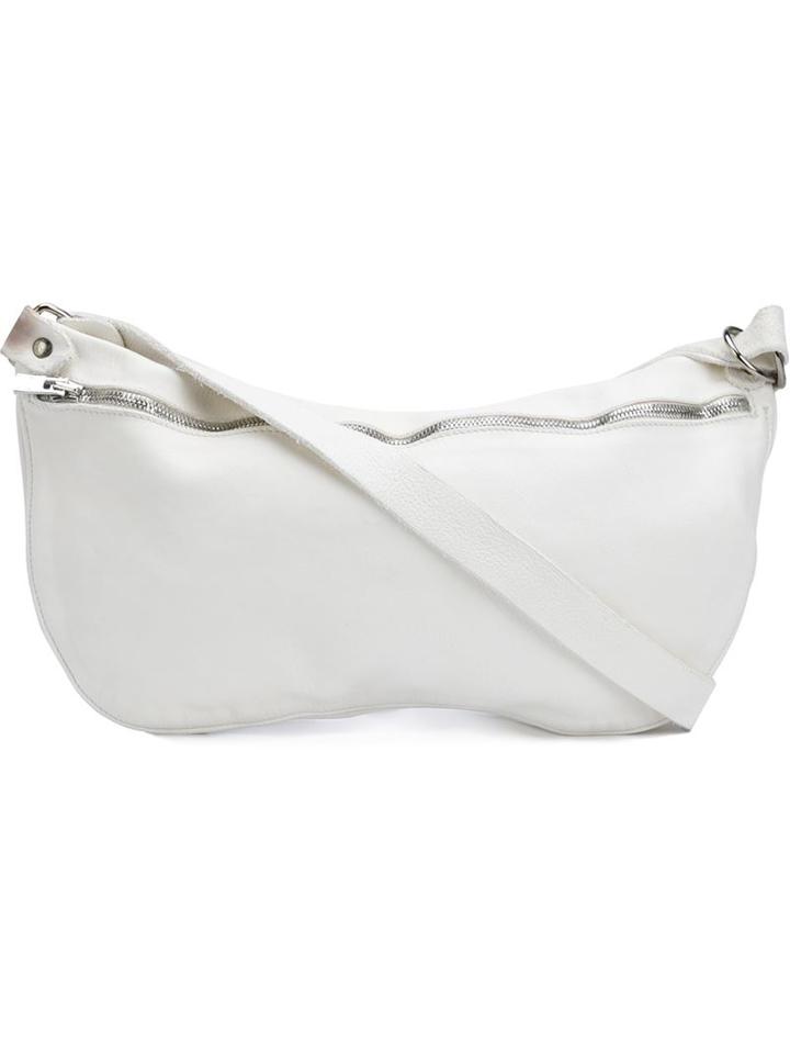 Guidi Zip Fatstening Medium Tote, Men's, White