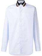 No21 Contrast-collar Fitted Shirt - Blue