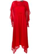 Irina Schrotter Long Ruffled Dress - Red