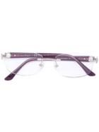 Salvatore Ferragamo Eyewear Oval Frame Glasses - Pink & Purple