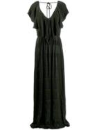 Ailanto Long Ruffled Dress - Green
