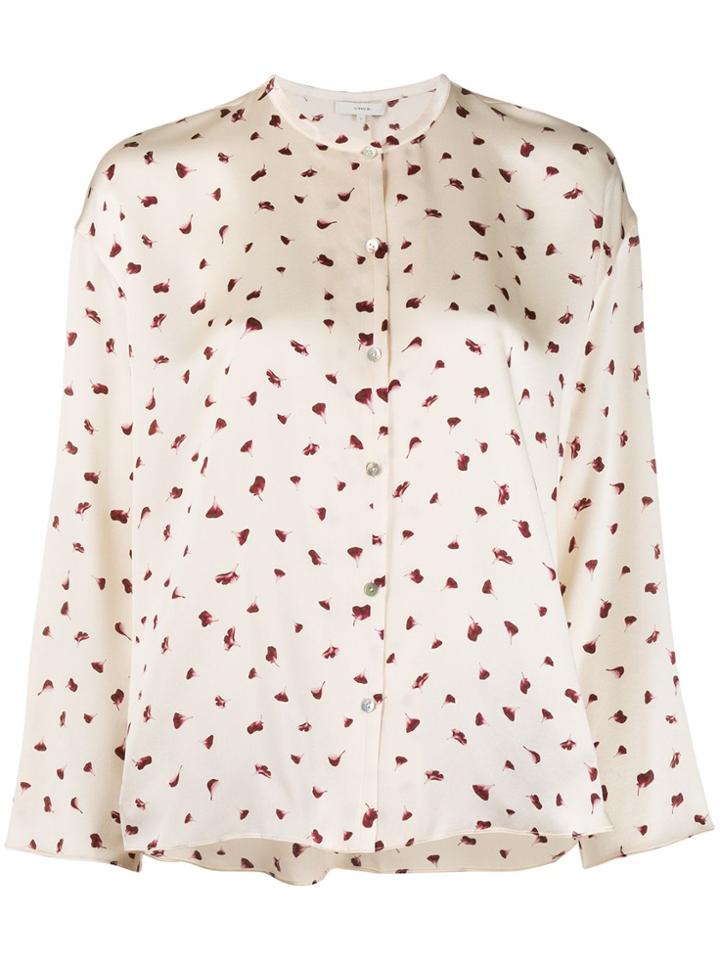 Vince Floral-print Silk Blouse - White