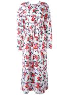 Msgm Floral Print Maxi Dress - White