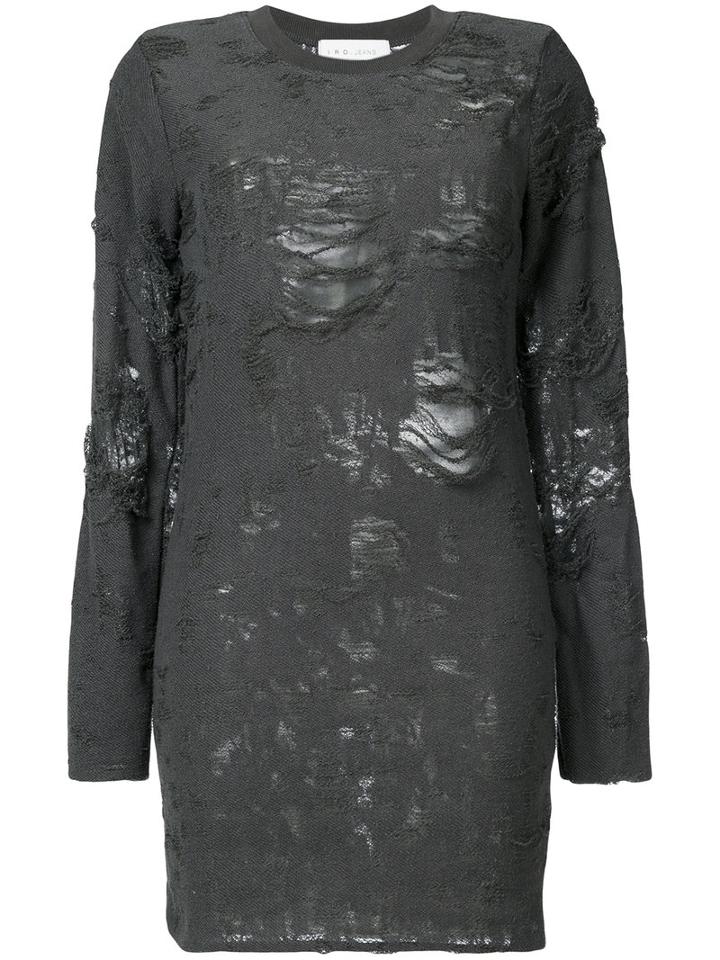 Iro - Distressed Sweater Dress - Women - Cotton/polyester/rayon - M, Grey, Cotton/polyester/rayon