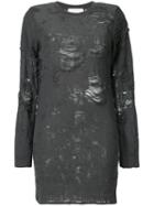 Iro - Distressed Sweater Dress - Women - Cotton/polyester/rayon - M, Grey, Cotton/polyester/rayon