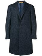 Canali Melange Knit Coat - Blue