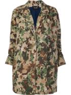 Rachel Comey Painted Camouflage Coat, Women's, Size: 6, Green, Cotton/polyamide/rayon