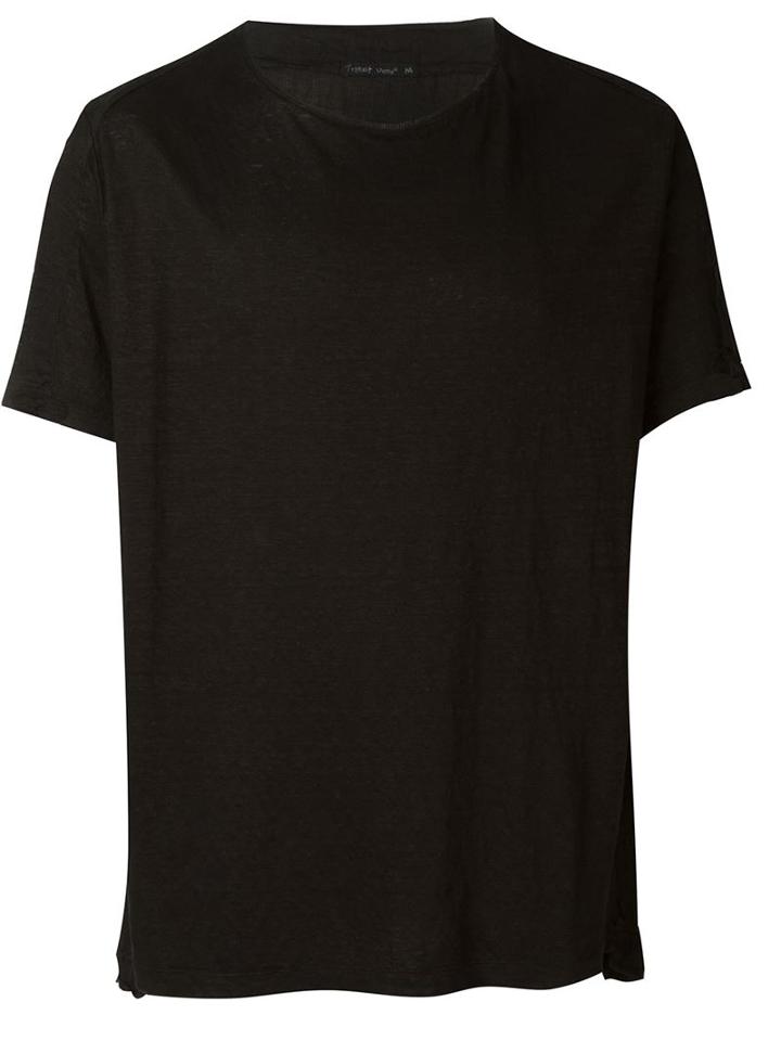 Transit Relaxed Fit T-shirt, Men's, Size: M, Black, Linen/flax/cotton/polyamide