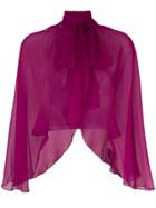 Alberta Ferretti Sheer Capelet - Pink & Purple