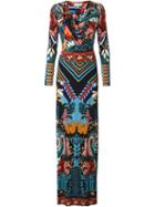 Etro Printed Wrap Maxi Dress, Women's, Size: 44, Black, Spandex/elastane/viscose/acetate/polyamide