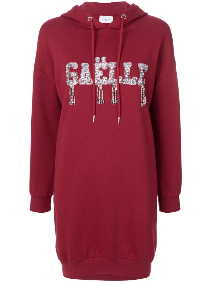 Gaelle Bonheur Logo Hoodie Dress - Red