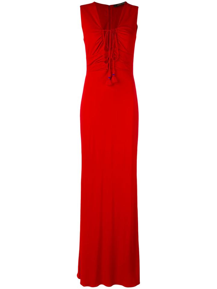 Roberto Cavalli - Lace-up Maxi Dress - Women - Viscose - 40, Red, Viscose