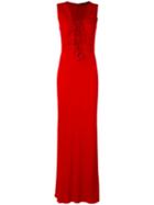 Roberto Cavalli - Lace-up Maxi Dress - Women - Viscose - 40, Red, Viscose