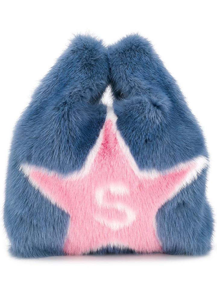 Simonetta Ravizza Mini Furrissima Holly Tote - Blue