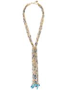 Rosantica Tortuga Necklace With Blue Beads - Metallic