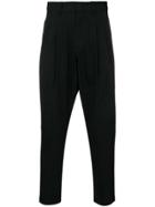 Attachment Pleated Tapered Trousers - Black