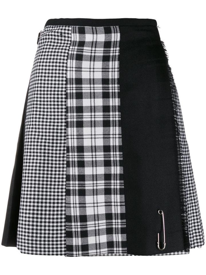 Le Kilt Check Print Panelled Skirt - Black