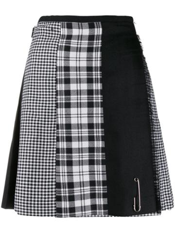 Le Kilt Check Print Panelled Skirt - Black