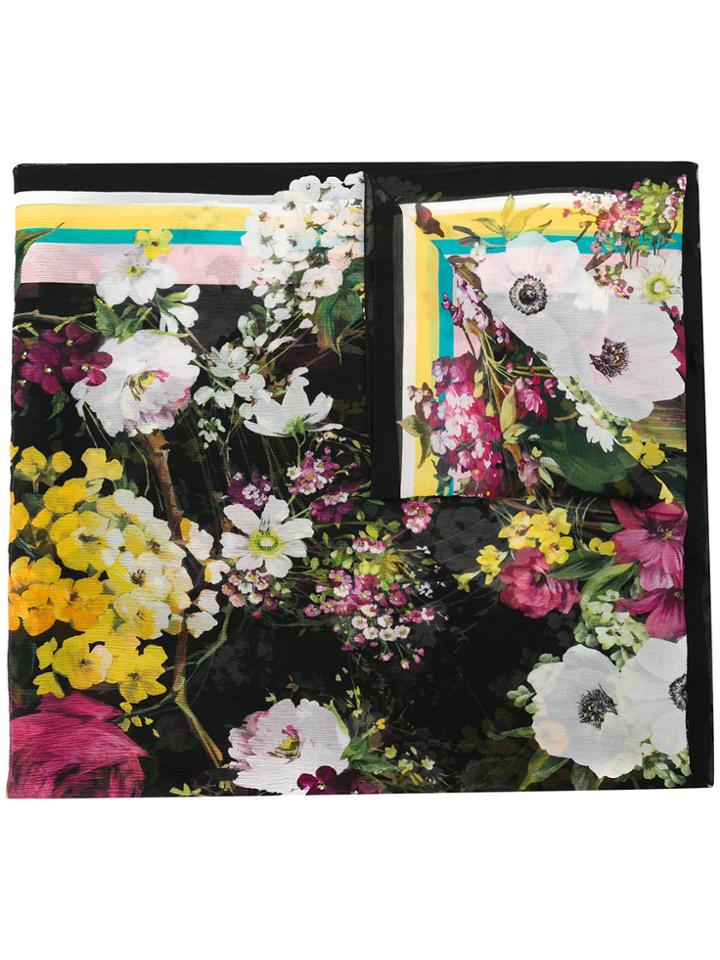 Dolce & Gabbana Floral Scarf - Black
