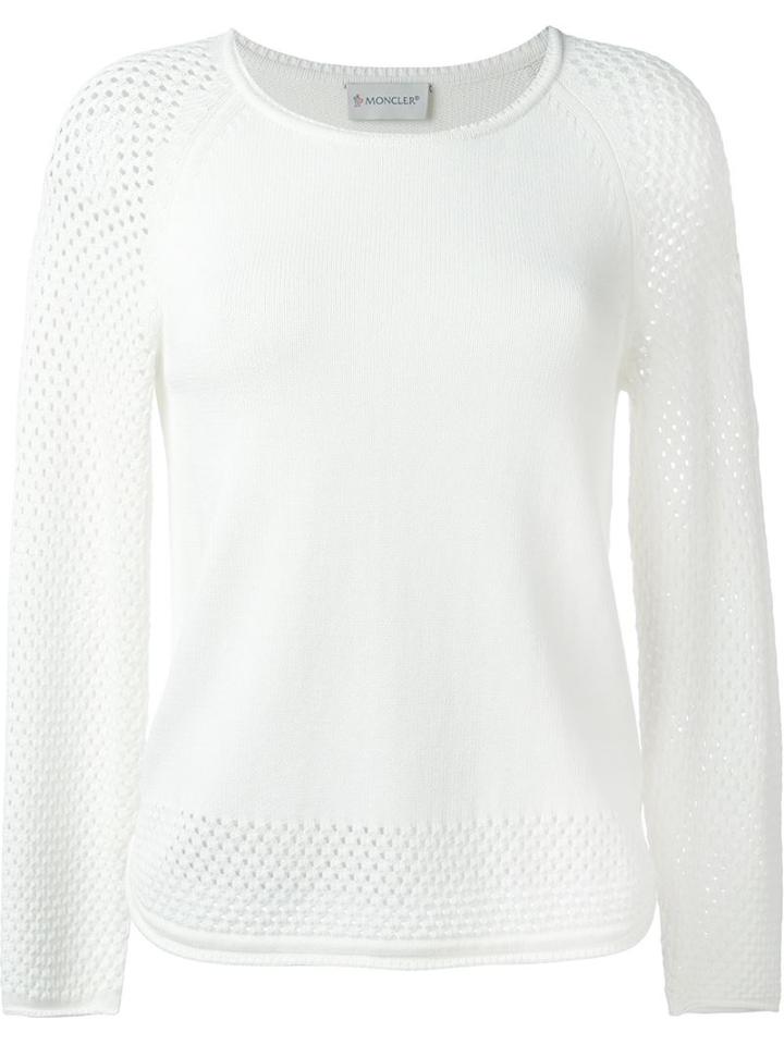 Moncler Open Knit Jumper, Women's, Size: Small, White, Viscose/polyester
