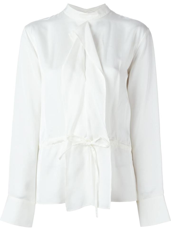 Jil Sander Waist Tie Band Collar Blouse