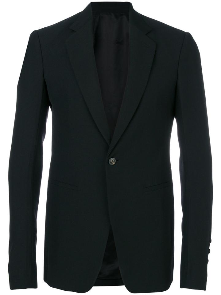 Rick Owens - One Button Blazer - Men - Cotton/cupro/viscose/virgin Wool - 50, Black, Cotton/cupro/viscose/virgin Wool