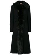Tory Burch Faux Fur Trim Coat - Black