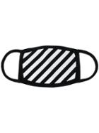 Off-white Diagonal Striped Face Mask - Black