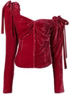 Magda Butrym Leticia Off Shoulder Top - Pink & Purple