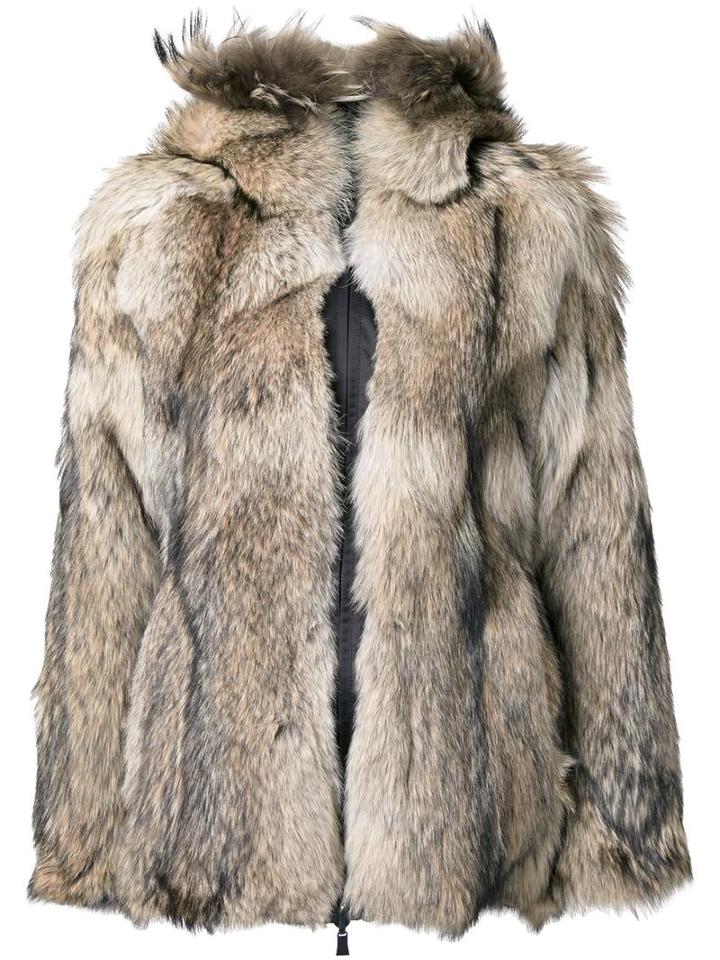 Kru Fur Hooded Reversible Jacket, Women's, Size: Small, Brown, Polyester