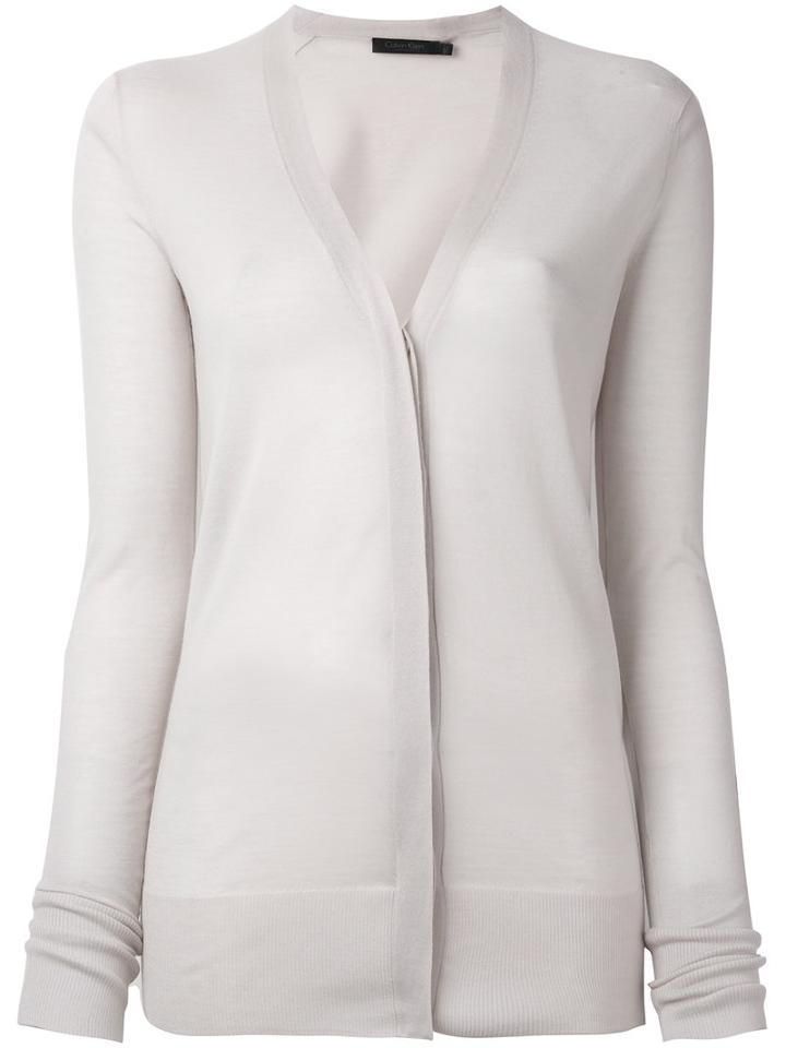Calvin Klein Collection - V-neck Cardigan - Women - Cashmere - S, Pink/purple, Cashmere