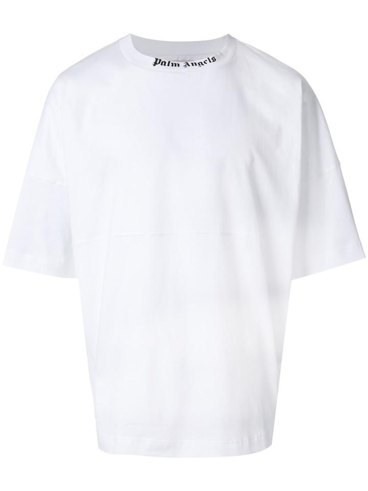 Palm Angels - Logo Neck T-shirt - Men - Cotton/spandex/elastane - L, White, Cotton/spandex/elastane