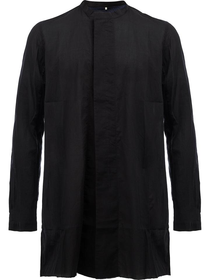 Ziggy Chen Concealed Fastening Shirt, Size: 52, Black, Cotton
