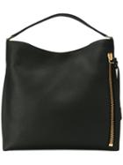 Tom Ford Zipped Detail Tote, Women's, Black, Calf Leather