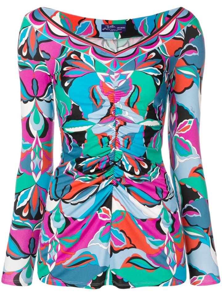 Emilio Pucci Psychadelic Print Blouse - Blue