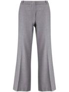 Kiltie Cropped Flared Trousers - Grey