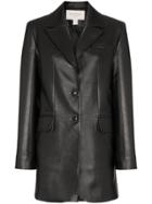 Matériel Longline Faux Leather Blazer - Black