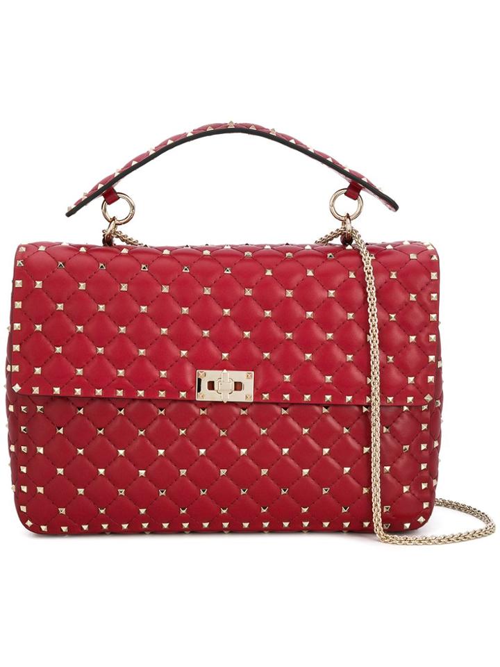 Valentino Rockstud Spire Shoulder Bag - Red