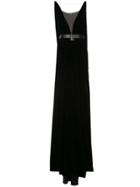 Oscar De La Renta Sleeveless V-neck Column Gown - Black
