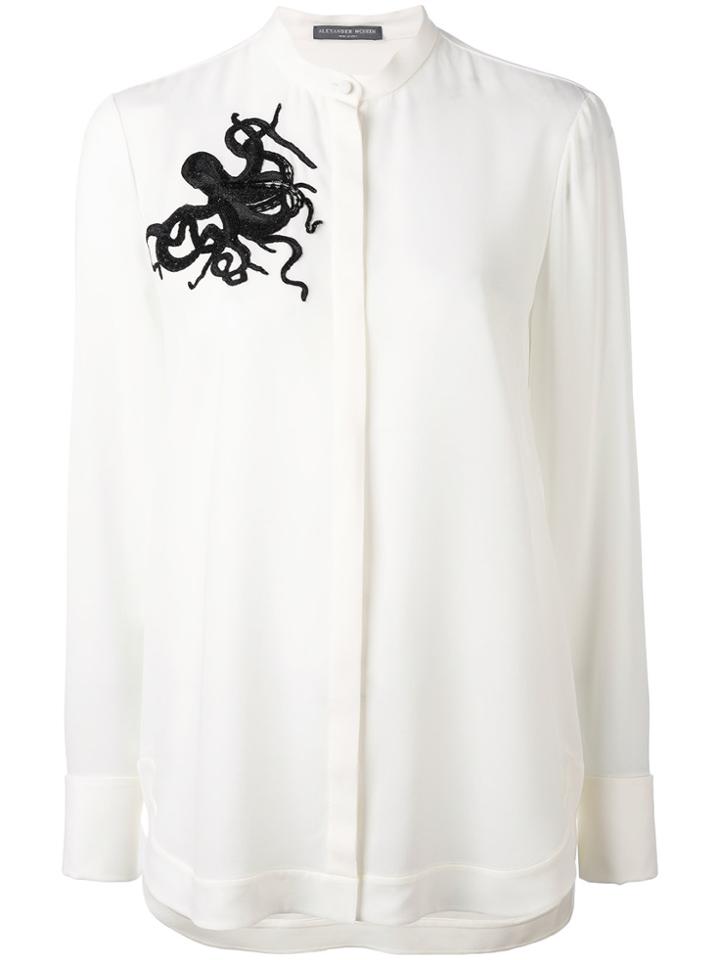 Alexander Mcqueen Octopus Embellished Shirt - White