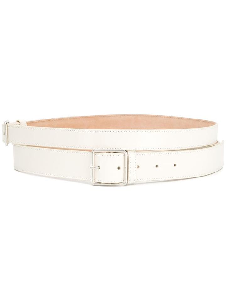 Alexander Mcqueen Thin Double Belt - White