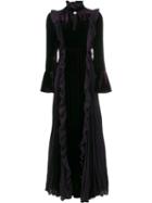 Fendi Ruffle Detail Long Dress, Women's, Size: 40, Pink/purple, Silk